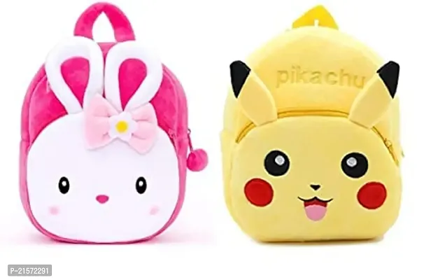 CSK Konggi  Pikachu Combo Kids School Bag Cute Backpacks for Girls/Boys/Animal Cartoon Mini Travel Bag Backpack for Kids Girl Boy 2-6 Years-thumb0
