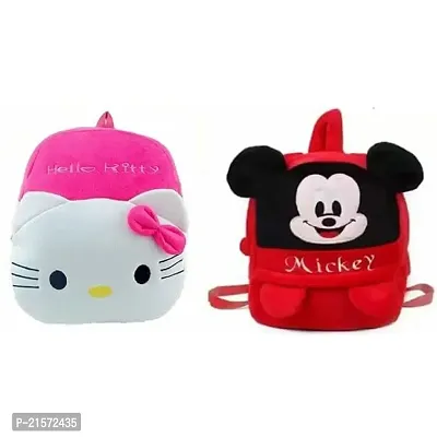 CSK Hello Kitty  Headup Mickey Combo Kids School Bag Cute Backpacks for Girls/Boys/Animal Cartoon Mini Travel Bag Backpack for Kids Girl Boy 2-6 Years