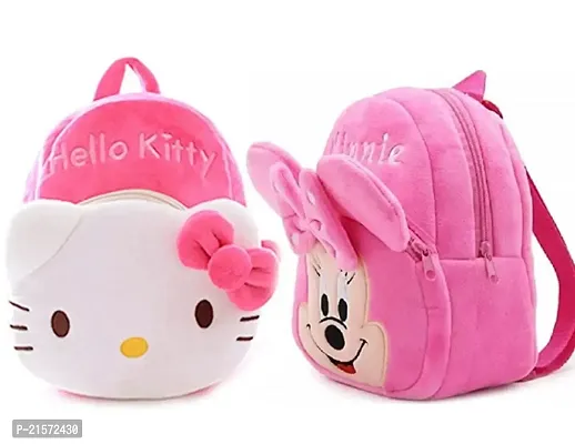 CSK Hello Kitty  Pink Minnie Combo Kids School Bag Cute Backpacks for Girls/Boys/Animal Cartoon Mini Travel Bag Backpack for Kids Girl Boy 2-6 Years