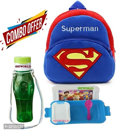 Cute Soft Plush Backpacks with Water Bottle and Lunch Box Pack of 3-thumb0