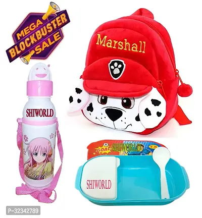 Free Water Bottle and Lunch Box Velvet Kids Soft Cartoon Animal School Bag Soft Plush Backpacks