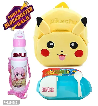 Free Water Bottle and Lunch Box Velvet Kids Soft Cartoon Animal School Bag Soft Plush Backpacks