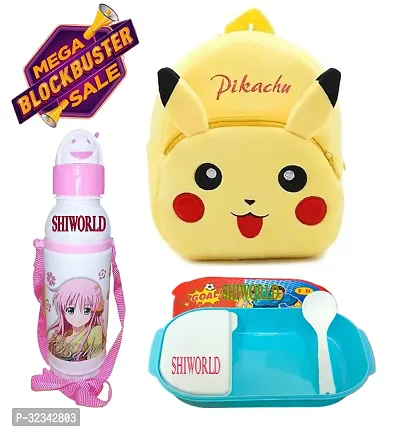 Free Water Bottle and Lunch Box Velvet Kids Soft Cartoon Animal School Bag Soft Plush Backpacks