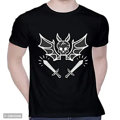 Reliable Black Polycotton Printed Tees For Men-thumb0