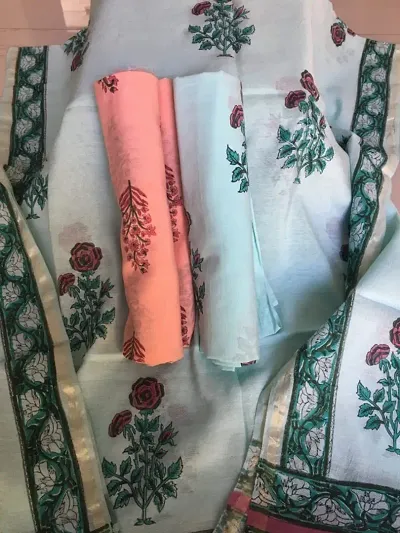 Attractive Chanderi silk Dress Material With Chanderi Dupatta