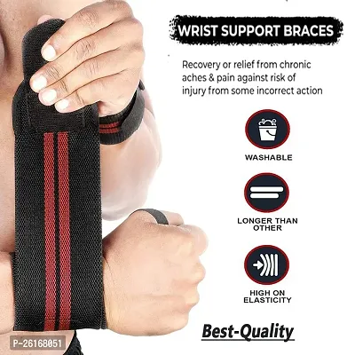 Wrist Band for Men  Women, Wrist Supporter for Gym Wrist Wrap/Straps Gym Accessories for Men for Hand Grip  Wrist Support While Workout  Muscle Relaxation-thumb3