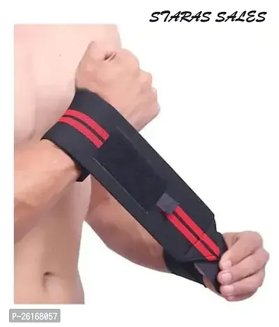 Wrist Brace with Thumb Loop | Wrist Supporter for Gym | Nylon Wrist Wrap Band Strap for Men and Womennbsp;(1 Pair)-thumb0