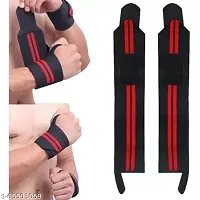 Weight Lifting Wrist Support with Thumb Loop Strap for Gym- Made of Velcro and Elastic Band for Men  Women-thumb1