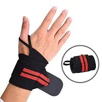 Weight Lifting Wrist Support with Thumb Loop Strap for Gym- Made of Velcro and Elastic Band for Men  Women-thumb2