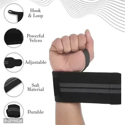 Weight Lifting Wrist Support with Thumb Loop Strap for Gym- Made of Velcro and Elastic Band for Men  Women-thumb4