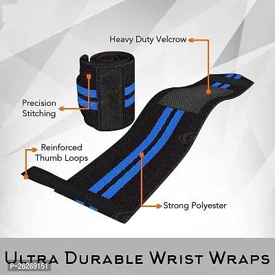 Wrist Wrap (1 Pair) 14 Inch Long, Wrist Supporter for Physiotherapy, Wrist Wrap, Hand Band with Adjustable Size Strap  Thumb Loop, Weight Lifting Wrap, Sports Training-thumb4