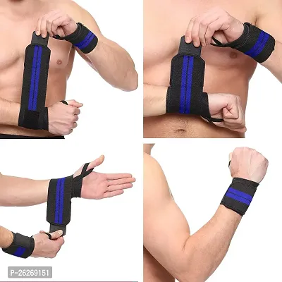 Wrist Wrap (1 Pair) 14 Inch Long, Wrist Supporter for Physiotherapy, Wrist Wrap, Hand Band with Adjustable Size Strap  Thumb Loop, Weight Lifting Wrap, Sports Training-thumb2