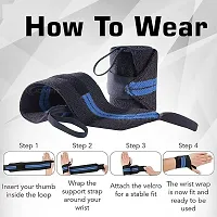 Wrist Supporter for Gym Wrist Band for Men Gym  Women with Thumb Loop Straps - Wrist Wrap Gym Accessories for Men Hand Grip  Wrist Support-thumb3