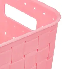 Virson Plastic Fruit  Vegetable Basket (Pink) (Set Of 3)-thumb2