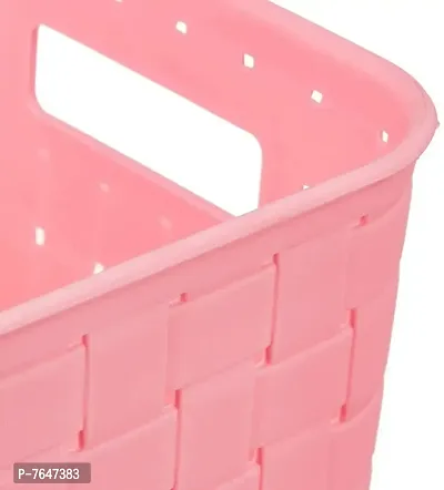 Virson Plastic Fruit  Vegetable Basket (Pink) (Set Of 3)-thumb3