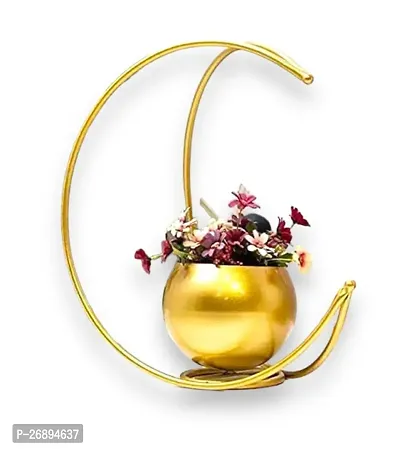 Moon Shape Vase Gold Table Decorative Flower Pot