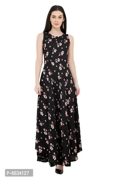 Stylish Printed Long Maxi Dress-thumb0