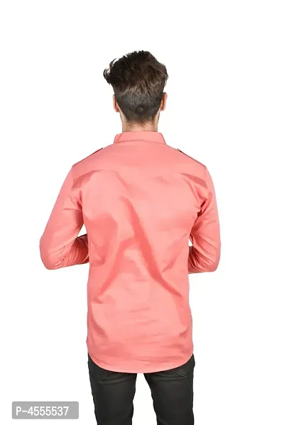 Stylish Pink Cotton Blend Solid Short Length Kurta For Men-thumb2