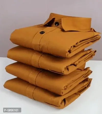 Casual Solid Brown Long Sleeves Shirt-thumb0
