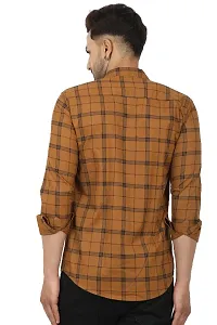 Stylish Tan Cotton Blend Long Sleeves Shirt For Men-thumb1
