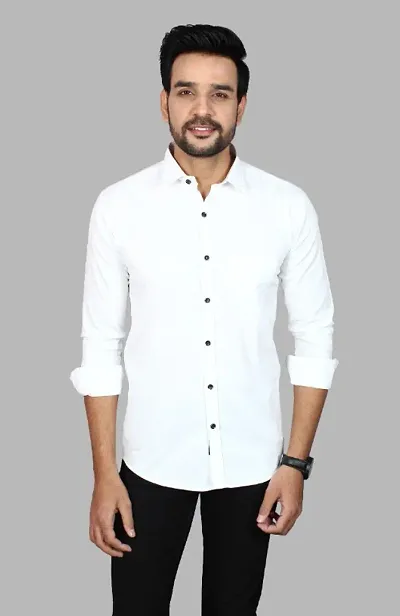 Cotton Blend Solid Casual Shirts