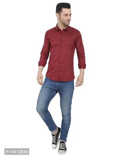 Trendy  Cotton Blend Printed Long Sleeves Casual Shirts For Men-thumb4