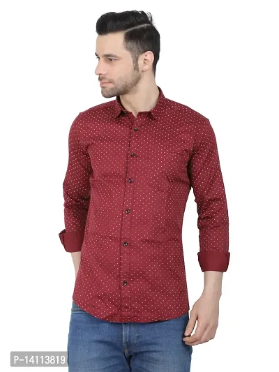 Trendy  Cotton Blend Printed Long Sleeves Casual Shirts For Men-thumb5