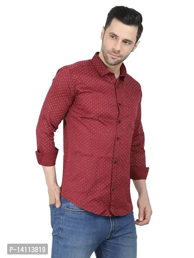 Trendy  Cotton Blend Printed Long Sleeves Casual Shirts For Men-thumb2