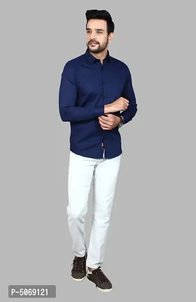 Casual Stylish Solid Cotton Shirt-thumb2