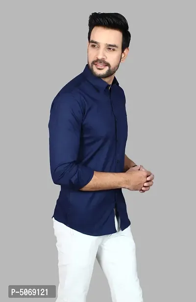 Casual Stylish Solid Cotton Shirt-thumb3