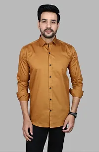 Casual Solid Brown Long Sleeves Shirt-thumb1