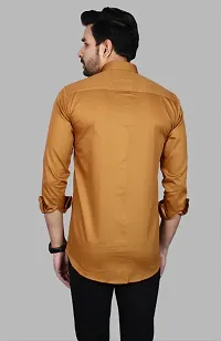 Casual Solid Brown Long Sleeves Shirt-thumb2