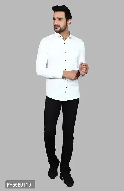 Casual Stylish Solid Cotton Shirt-thumb4