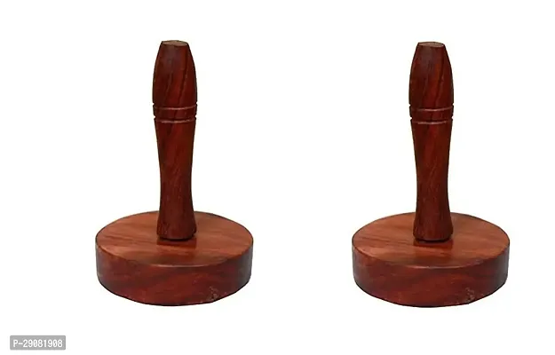 Umar Handicraft Wooden Potato Masher Wooden Food Masher Vegetable Smasher Roti Chapati Presser Roti Bhakri Or Khakara On Tava Presser Crusher Pack Of 2-thumb0