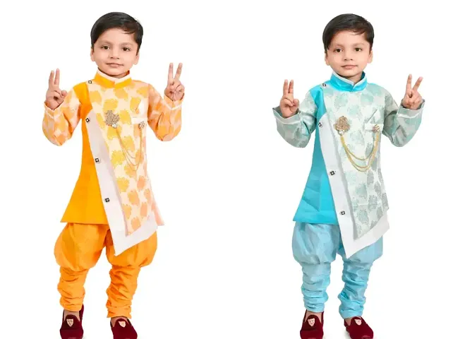 Stylish Blend Kurta Sets For Boys Pack Of 2