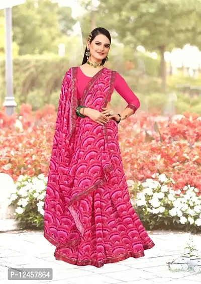 Magenta Zomato Saree with Trending Prints-thumb0