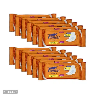 Femiss Super Soft Sanitary Pads For Women| Size-Regular 72 Pads|Pack Of 12 - Each 6 Pcs Sanitary Pad-thumb0