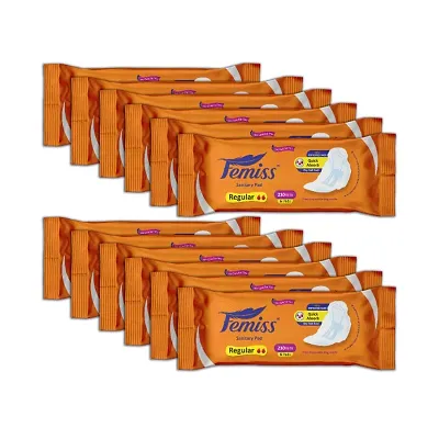 Femiss Super Soft Sanitary Pads For Women| Size-Regular 72 Pads|Pack Of 12 - Each 6 Pcs Sanitary Pad