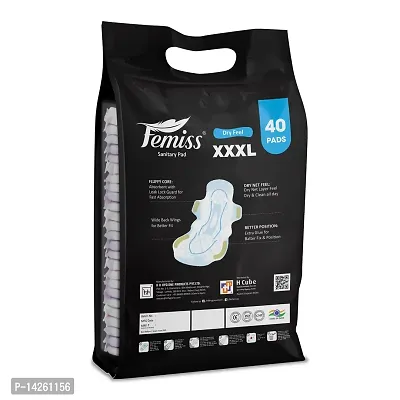 Femiss Extra dry feel overnight sanitary pads | XXXL | Pack of 40| + 10 Pcs Pantyliner Free-thumb3