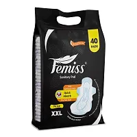 Femiss Extra dry feel overnight sanitary pads | XXL | Pack of 40| + 10 Pcs Pantyliner Free-thumb1