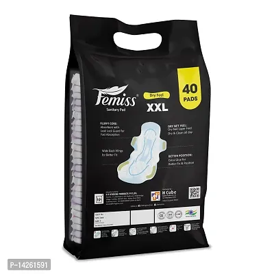 Femiss Extra dry feel overnight sanitary pads | XXL | Pack of 40| + 10 Pcs Pantyliner Free-thumb3