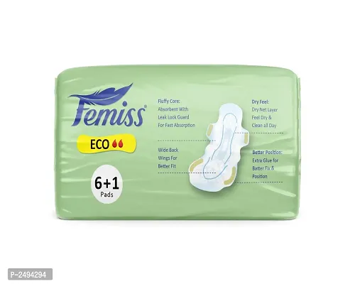 Femiss Dry Feel Over Night Sanitary Pad Eco Extra Large Pack Of 5 Each 8 Pads Prep Razor Free Gift Sanitary Needs-thumb2