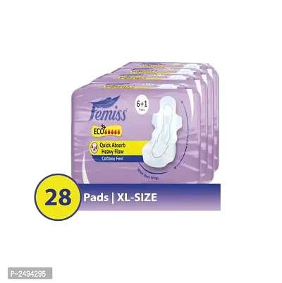 Super Soft Over Night Pada Eco Extra Large Pack Of 4 Each 8 Pads Sanitary Needs-thumb2