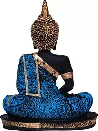 Meditating Buddha Statue For Home Decor Idol/Showpiece Decorative Showpiece - 17 cm  (Polyresin, Blue)-thumb3