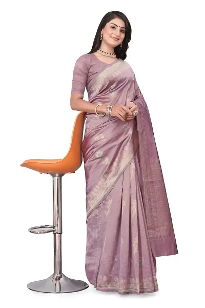 Alluring Silk Blend Saree with Blouse piece 