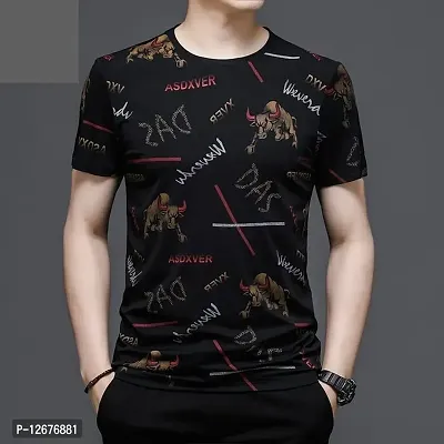 Panthi Mens Stylish Trendy Regular Fit Half Sleeve Digital Printed Latest Design T-Shirt