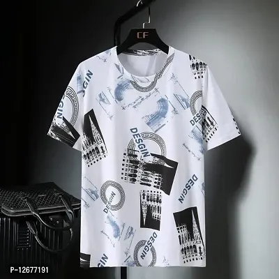 Panthi Mens Stylish Trendy Regular Fit Half Sleeve Digital Printed Latest Design T-Shirt