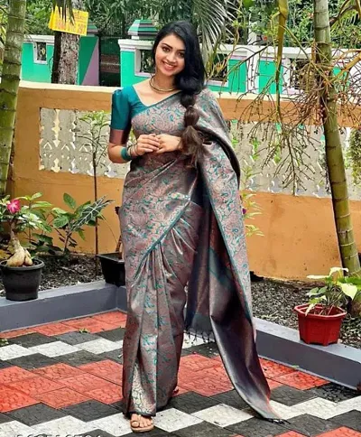 Elegant Art Silk Saree with Blouse piece 