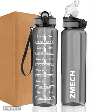 Water Bottle With Straw Time Marker Motivational Bottles