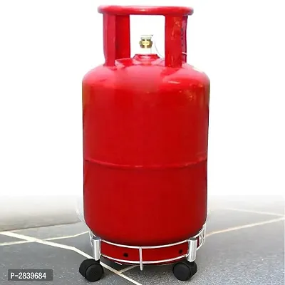 Stainless Steel Cylinder Trolley Movable with Wheels/LPG Cylinder Stand/Gas Trolly-thumb2